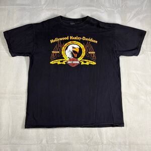 Vintage‎ Hollywood Harley-Davidson Eagle Flame Graphic T-Shirt XL Preowned